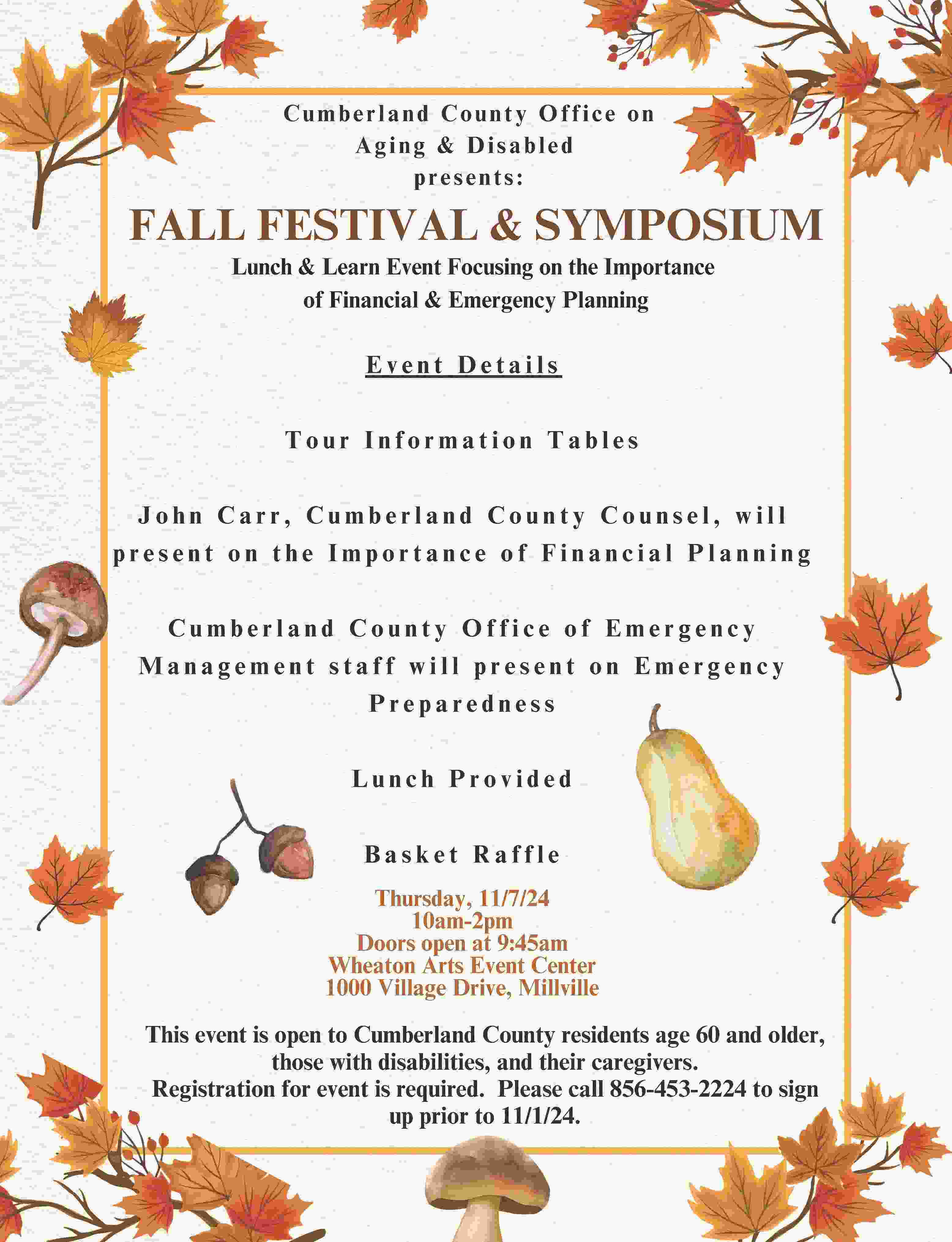 Photo of flyer with autumn leaves