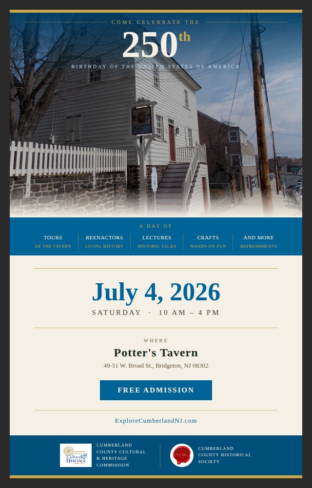 Potter's Tavern July 4th events flyer with text